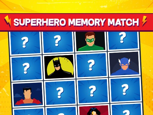 Superhero Memory Match Game Image Superhero Memory Match Game